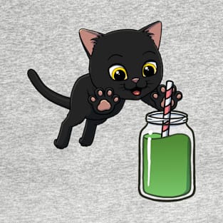 Bombay Cat excited to drink a Green Smoothie T-Shirt